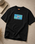 O's Tees Pattern Detected Dalmatian Frutiger Aero Dogs graphic tee — tabletop primary product image